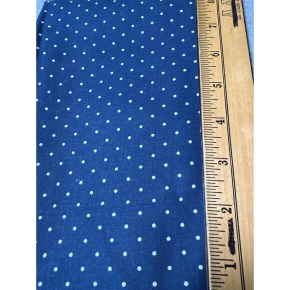 Blue & White Polka Dot Fabric 1/2 yard x 44" Sewing Quilting - Picture 2 of 4